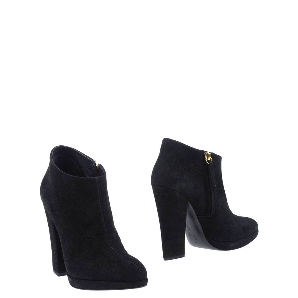 Giuseppe Zanotti Black Suede Heeled Boots Size 38.4